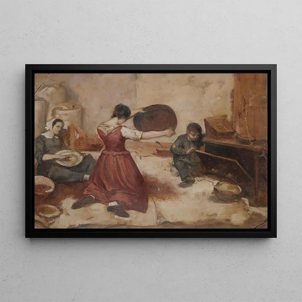 Les Cribleuses de Blé - Gustave Courbet — framed artwork on a wall