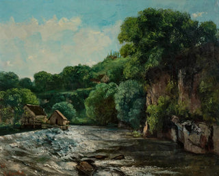 a dam near Ornans or The Lock of the Loue - Gustave Courbet — artwork view
