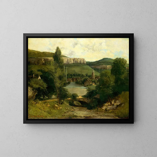 Vue d'Ornans - Gustave Courbet — framed artwork on a wall