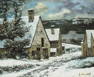 Village edge in winter - Gustave Courbet — artwork view