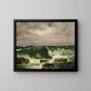 Waves - Gustave Courbet — framed artwork on a wall