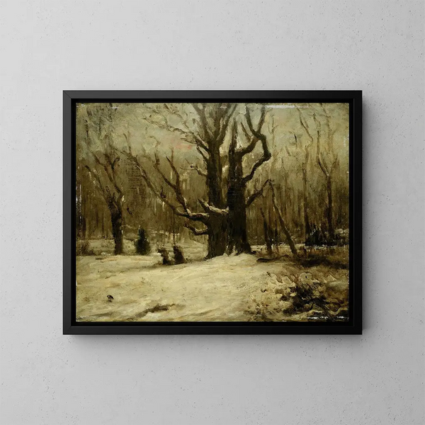 Winter Landscape Painting - Gustave Courbet — framed artwork on a wall