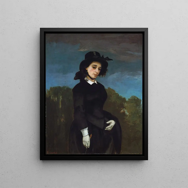 Femme en habit d'équitation L'Amazone - Gustave Courbet — framed artwork on a wall