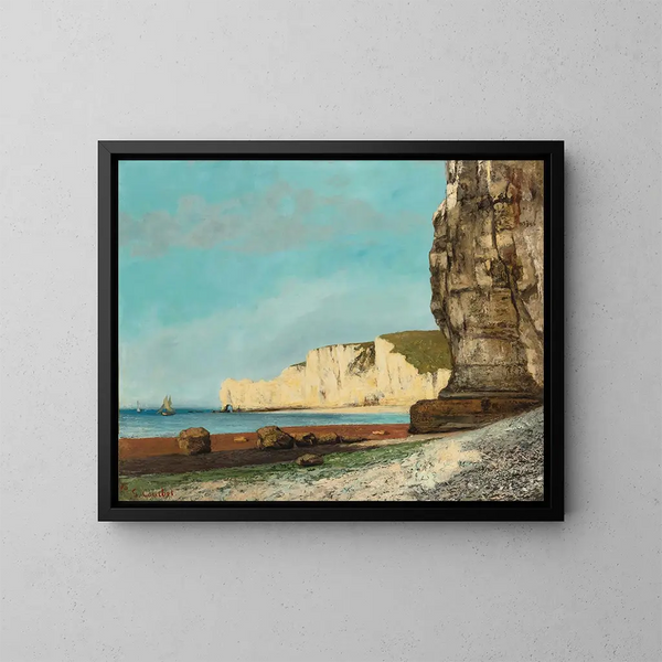 Les Falaises d'Étretat - Gustave Courbet — framed artwork on a wall