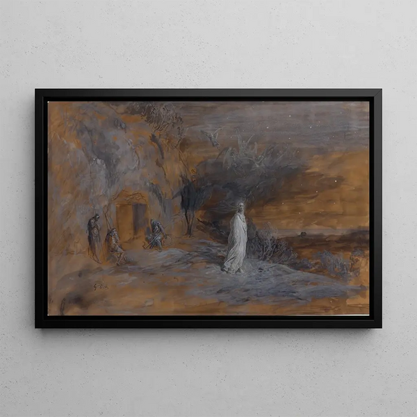 The Christ emerging from the tomb - Gustave Doré — framed artwork on a wall