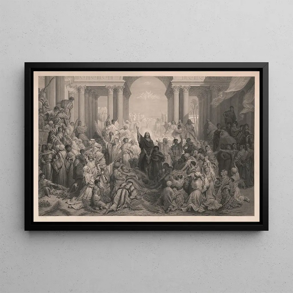 The Entry of Christ into Jerusalem - Gustave Doré — framed artwork on a wall