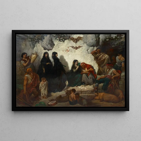 Prediction of Good Fortune at Sacro Monte - Gustave Doré — framed artwork on a wall