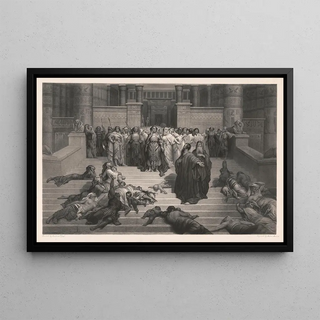 Moïse devant Pharaon - Gustave Doré — framed artwork on a wall