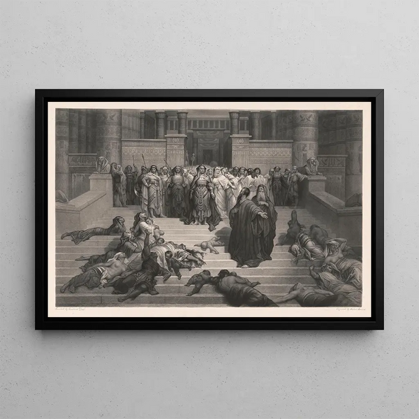 Moïse devant Pharaon - Gustave Doré — framed artwork on a wall
