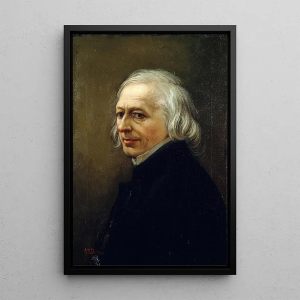 Portrait Painting of Charles Philipon 1800-1862, illustrator and journalist - Gustave Doré — framed artwork on a wall