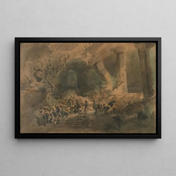 Samson in the Temple of Dagon - Gustave Doré — framed artwork on a wall