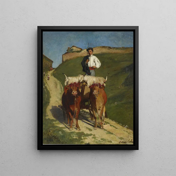 En route pour la fête basque - Gustave Henri Colin — framed artwork on a wall