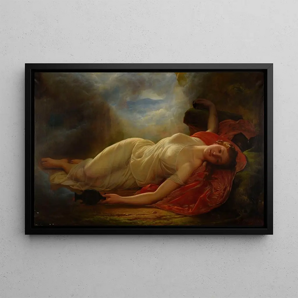 Psyche Fainting - Gustave Housez — framed artwork on a wall