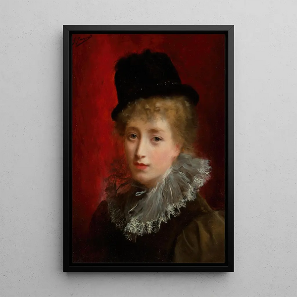 Une beauté à la mode - Gustave Jean Jacquet — framed artwork on a wall