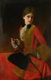 Young girl in riding outfit - Gustave Jean Jacquet — artwork view