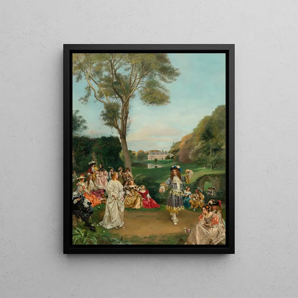 La danse Château de Kerduel Comte de Champagny - Gustave Jean Jacquet — framed artwork on a wall