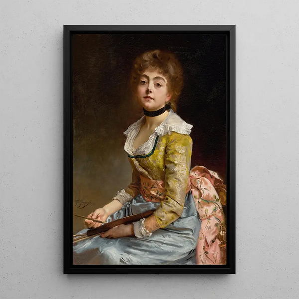 Portrait of an Artist - Gustave Jean Jacquet — framed artwork on a wall