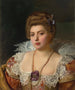 Portrait of a woman wearing pearls - Gustave Jean Jacquet — artwork view