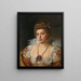 Portrait of a woman wearing pearls - Gustave Jean Jacquet — framed artwork on a wall