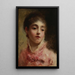 Young woman in pink dress - Gustave Jean Jacquet — framed artwork on a wall