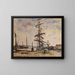 Bateaux au quai au Havre - Gustave Loiseau — framed artwork on a wall