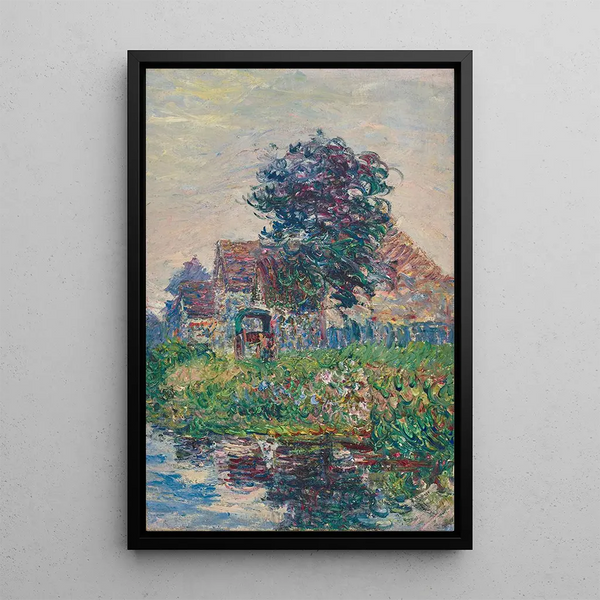 Riverside Edge - Gustave Loiseau — framed artwork on a wall