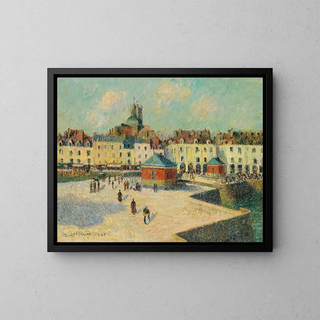 Dieppe, the docking quay - Gustave Loiseau — framed artwork on a wall