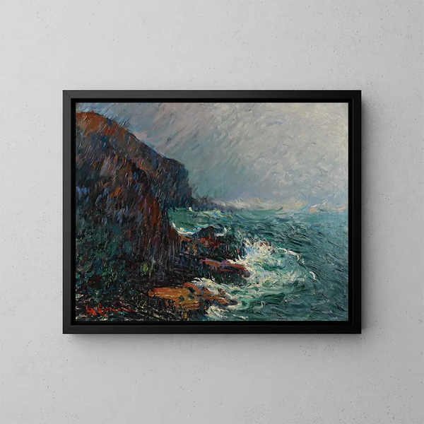 Cliffs in Normandy - Gustave Loiseau — framed artwork on a wall
