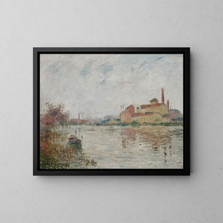 L'Usine au bord de la rivière - Gustave Loiseau — framed artwork on a wall