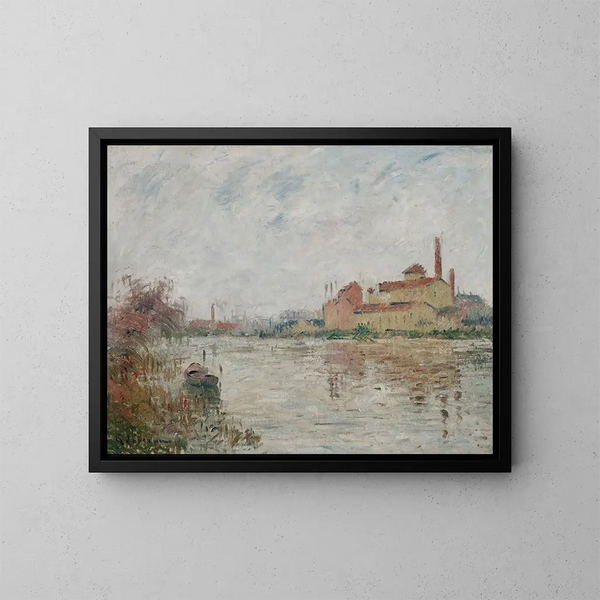 L'Usine au bord de la rivière - Gustave Loiseau — framed artwork on a wall
