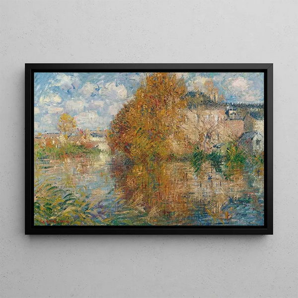 La Maison Cauchois, bords de l'Eure, automne - Gustave Loiseau — framed artwork on a wall