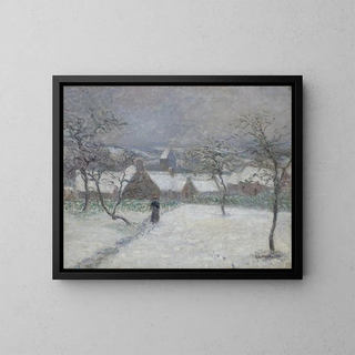 La Neige à Mortain, Manche - Gustave Loiseau — framed artwork on a wall