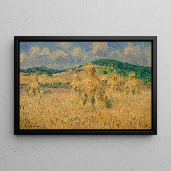 La moisson environs de Louviers Eure - Gustave Loiseau — framed artwork on a wall