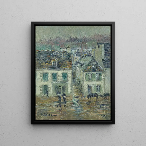 La pluie à Pont - Aven - Gustave Loiseau — framed artwork on a wall