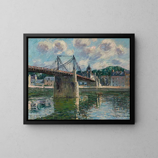 The Suspended Bridge of Delbeuf - Gustave Loiseau — framed artwork on a wall
