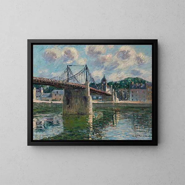 The Suspended Bridge of Delbeuf - Gustave Loiseau — framed artwork on a wall