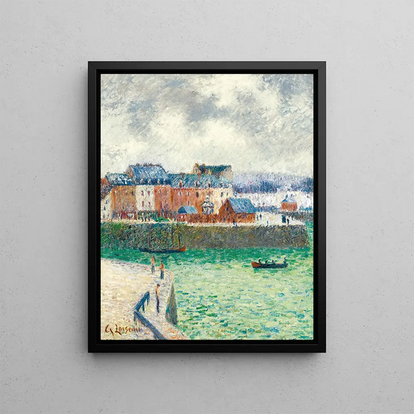 The Port of Lavant-Port of Dieppe - Gustave Loiseau — framed artwork on a wall