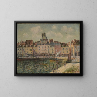 The Quai Duquesne, Dieppe - Gustave Loiseau — framed artwork on a wall