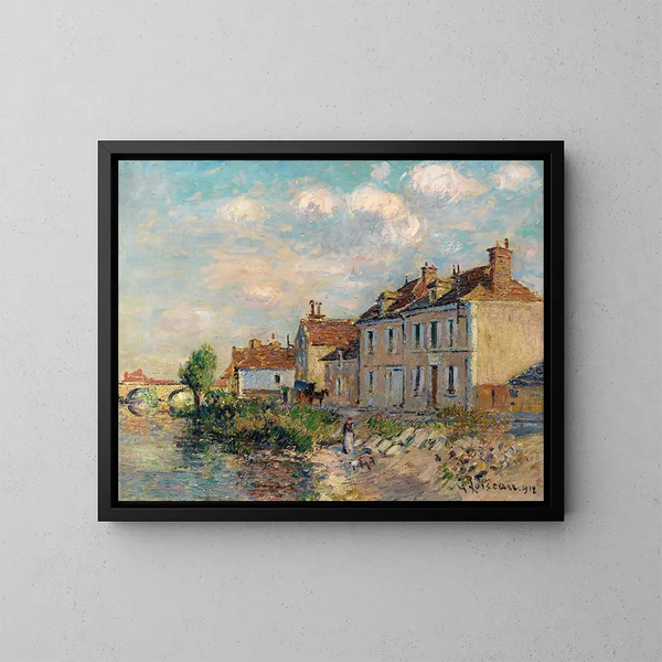 Le Quai Saint-Martin, Auxerre - Gustave Loiseau — framed artwork on a wall