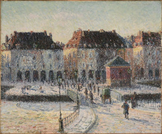 The Fish Market Bridge in Dieppe - Gustave Loiseau — artwork view