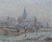L Church of Bennecourt, snow effect - Gustave Loiseau — artwork view