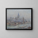 L Church of Bennecourt, snow effect - Gustave Loiseau — framed artwork on a wall