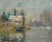 House by the Water's Edge, Snow Effect - Gustave Loiseau — artwork view