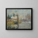 House by the Water's Edge, Snow Effect - Gustave Loiseau — framed artwork on a wall
