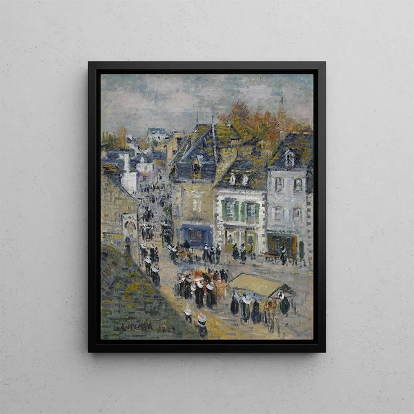 Market at Pont - Aven - Gustave Loiseau — framed artwork on a wall