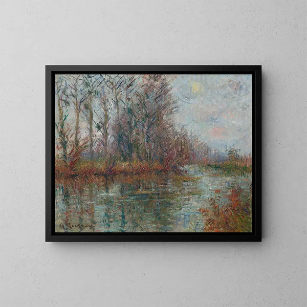 River Turning Painting at the Hour - Gustave Loiseau — framed artwork on a wall