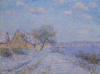 Tournedos sur Seine, snow, frost, sun - Gustave Loiseau — artwork view