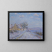 Tournedos sur Seine, snow, frost, sun - Gustave Loiseau — framed artwork on a wall