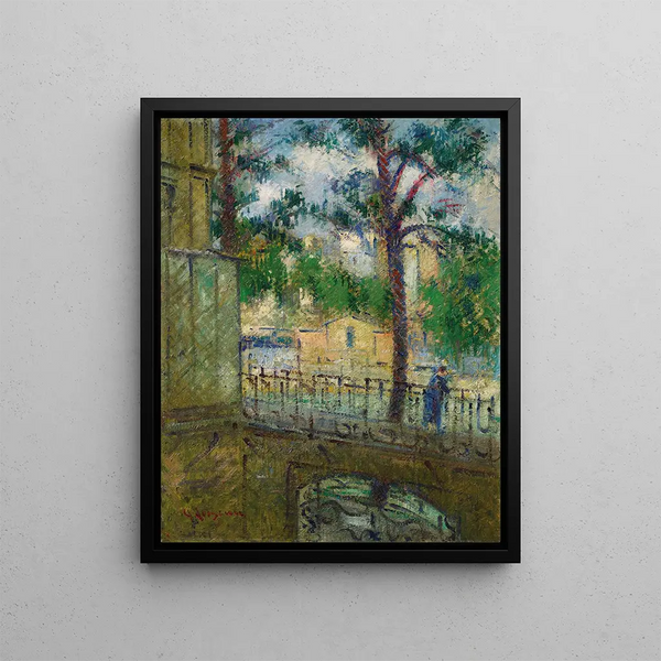 View from my window quay d'Anjou - Gustave Loiseau — framed artwork on a wall