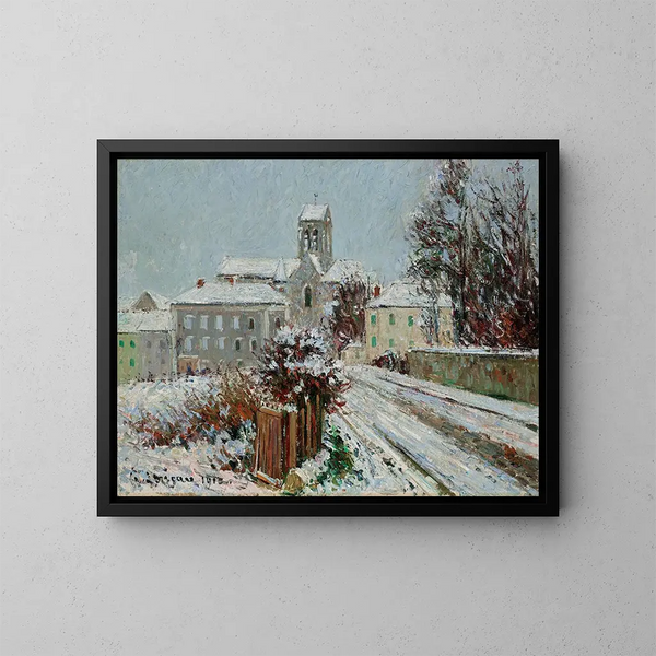The Snow at Auvers-sur-Oise - Gustave Loiseau — framed artwork on a wall